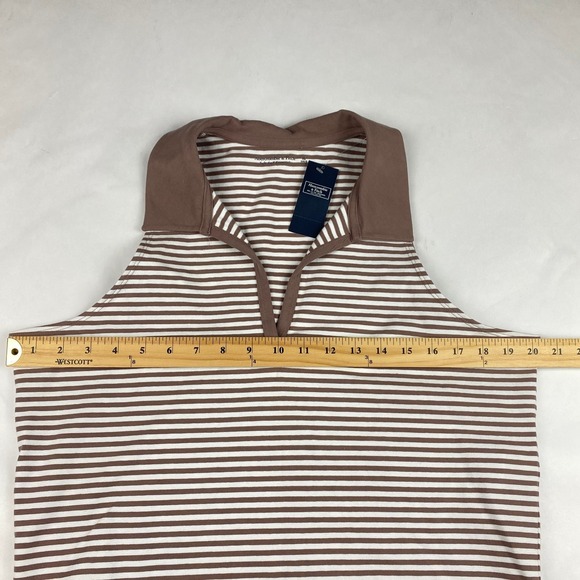 NWT Abercrombie Fitch Women's XL Sleeveless Polo Top Brown Collared Tank - Picture 10 of 12